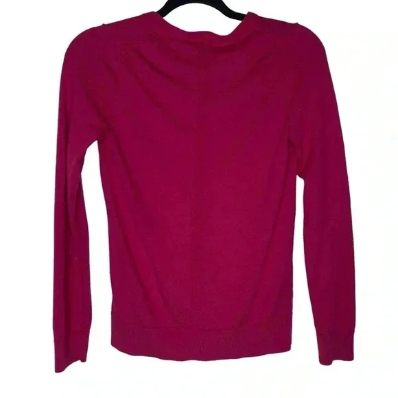 Banana Republic 100% Merino Wool V-Neck Long Sleeve Knit Sweater Pink Size Small - Picture 7 of 7